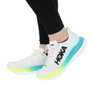 ホカランニングシューズ マッハ5 ホワイト ブルー レギュラー 1127894-WBGL スニーカー ジョグ トレーニング 軽量 弾力性 反発力