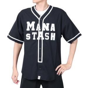 マナスタッシュ（MANASTASH）（メンズ）カレッジロゴ ベースボールシャツ 792-4123005 BLACK｜supersportsxebio