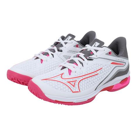 ミズノ（MIZUNO）（レディース）オムニクレーコート用 テニスシューズ レディース ウエーブエクシ...