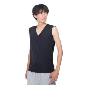 クー（Coo.）（メンズ）ドライプラスクール Vネックノースリーブシャツ 891CO4GC0008 BLK 黒｜SuperSportsXEBIO Yahoo!店