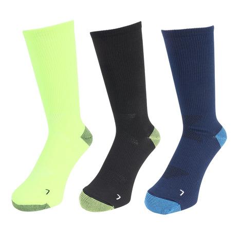 ジローム（GIRAUDM）（メンズ）ストロングクルーソックス 3足組 YELNVYLIME SK3F...