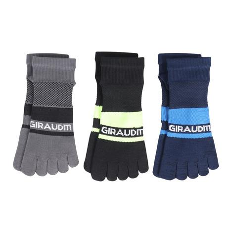 ジローム（GIRAUDM）（メンズ）デオ5本指ソックス 3足組 CGYNVYBLK SK4S0221...