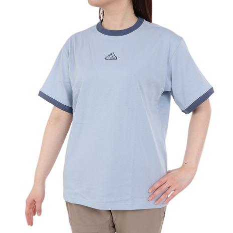 アディダス（adidas）（レディース）ワーディング ルーズフィット シングルジャージー 半袖Tシャ...