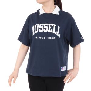 ラッセル（RUSSELL）（レディース）襟付き カレッジ ワイド Tシャツ RBL24S1012 NVY｜supersportsxebio