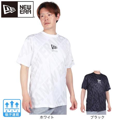 ニューエラ（NEW ERA）（メンズ）半袖 テック Tシャツ オールオーバーロゴ 14311389