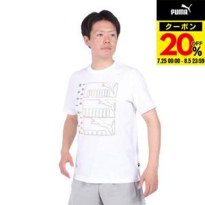 プーマ（PUMA）（メンズ）グラフィックス トリプル NO1 ロゴ 半袖 Tシャツ 681156 02 WHT｜supersportsxebio