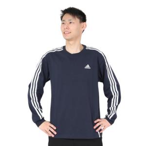 アディダス（adidas）（メンズ）エッセンシャルズ プラス ルーズフィット スリーストライプス長袖...