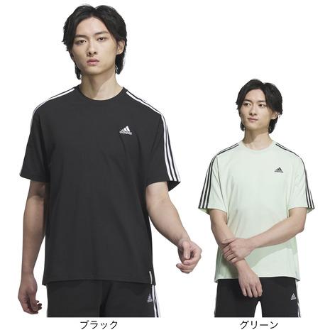 アディダス（adidas）（メンズ）エッセンシャルズ プラス ルーズフィット スリーストライプス 半...