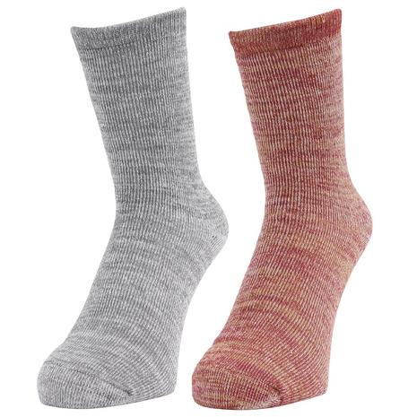 クー（Coo.）（メンズ）3層 クルー丈 ソックス 2足組 894Q4GSA0090 RED 吸湿 ...