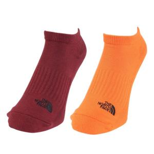 ザ・ノース・フェイス（THE NORTH FACE）（メンズ、レディース）TNFロゴ ショートソックス 2足組 NN82311 OR 抗菌 防臭 オレンジ レッド