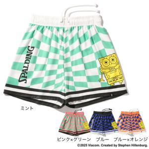 スポルディング（SPALDING）（メンズ）バスケットボールウェア 布帛ショーツ スポンジ・ボブ チェッカーフラッグ SMP25047S