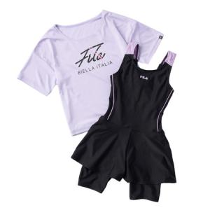 フィラ（FILA）（キッズ）スクール水着 ジュニア 女子 水泳 Tシャツセット オンスクール 125665-PPL