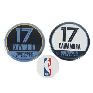 エヌビーエー（NBA）（メンズ、レディース、キッズ）缶バッジ メンフィス・グリズリーズ 17 河村勇輝選手 3個セット NBA54873