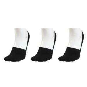 クー（Coo.）（メンズ）靴下HMカバー ショート丈ソックス 3足組 黒 894CO5GSA0010 BLK すべり止め付き吸汗速乾 接触冷感