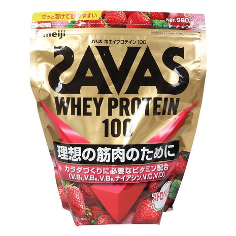 ザバス（SAVAS）（メンズ、レディース）ホエイプロテイン100 ストロベリー味 980g 約38食...