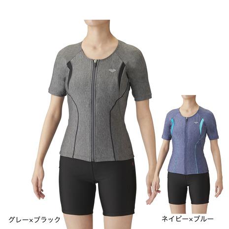 アリーナ（ARENA）（レディース）フィットネス水着 レディース 水泳 大きめカラースナップ付きフル...