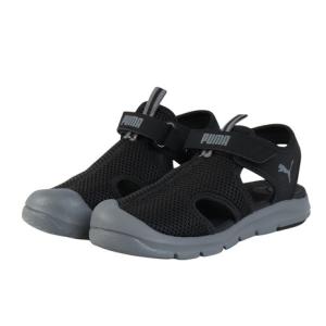 プーマ（PUMA）（キッズ）スポーツサンダル ジュニアストラップサンダル ファン レーサー メッシュ ブラック グレー 40157501 シャワーサンダル 軽量