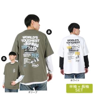 大きいサイズ メンズ BEN DAVIS 長袖T & 半袖T レイヤード Tシャツ