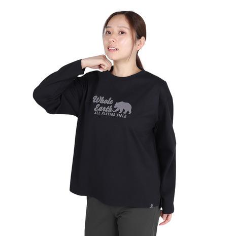 ホールアース（Whole Earth）（レディース）長袖 BEAR Tシャツ WE2TDZ53 BL...