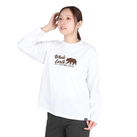 ホールアース（Whole Earth）（レディース）長袖 BEAR Tシャツ WE2TDZ53 WH...