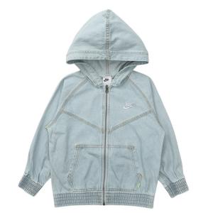 ナイキ（NIKE）（キッズ）フルジップ フーデッド デニム ジャケット IF2306-436