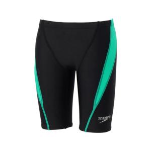 スピード（SPEEDO）（キッズ）競泳水着 ジュニア 男子 水泳 フレックスゼロジュニアジャマー WA承認モデル 黒×緑 130-150サイズ SCB62603F KM｜SuperSportsXEBIO Yahoo!店