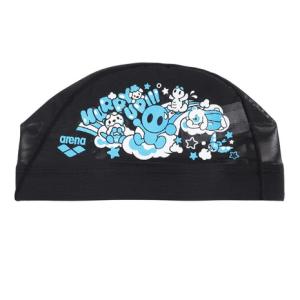 アリーナ（ARENA）（メンズ、レディース）スイムキャップ 水泳 メッシュキャップ 公式大会可 黒×青 M-Lサイズ AS6SSC56U BKBL アリーナくん