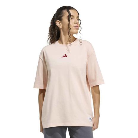 アディダス（adidas）（レディース）ミニ刺しゅう オーバーサイズ グラフィック半袖Tシャツ YY...