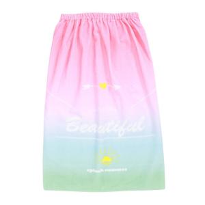 丸眞ユニ（marushin uni）（メンズ、レディース、キッズ）スイムタオル 水泳 サンハート グラデーションサマー 80cm丈 巻きタオル MS ピンク 0625022900