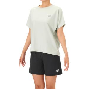 アリーナ（ARENA）（レディース）水着 レディース 水泳 フィットネスセパレート Yバック ミドルレッグ Tシャツ 3点セット 緑×黒 S-LLサイズ AS6FWF64L GRBK