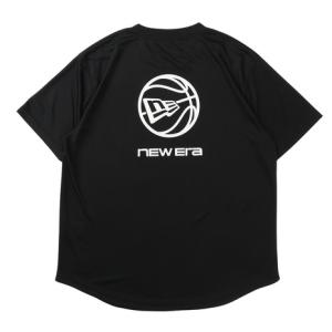 ニューエラ（NEW ERA）（メンズ、レディース）バスケットボールウェア 半袖 テック Tシャツ Round Ball Brand Name Logo ブラック 15135366