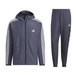 アディダス（adidas）（メンズ）ウィンドブレーカー 上下セット 24/7 WIND. RDY デニム風 ウーブン 防風 撥水 ネイビー