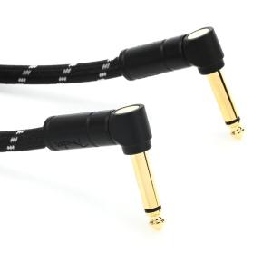Fender シールドケーブル Deluxe Series Instrument Cable, Angle/Angle, 1', Black Tweed 08｜supiyura