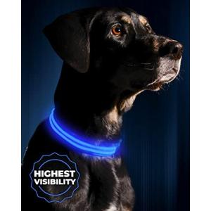 Illumiseen 犬用首輪 LED 光る USB充電対応 夜でもかわいいワンちゃんが視認可能 いつでも見つけられ安全安心 6サ