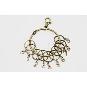 naissant アンティーク レトロ 風 おしゃれ 数字 ナンバー 0〜9 モチーフ リング 付き キーリング キー ホルダー