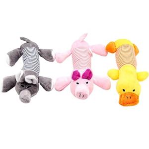 Bidason ペット用 噛むおもちゃ 犬 おもちゃ 音の出る 3個セット 24cm 運動不足 ストレス解消 丈夫 清潔 歯磨き お