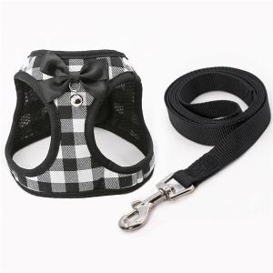 Hitasi ペット犬 猫 用 ハーネス 可愛い チェック柄 かわいい 小型犬 超小型犬 ハーネス リード セット 猫ハーネ