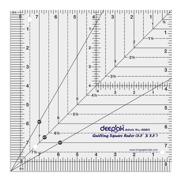正方形 キルト デザイン クラフト キルティング ルーラー テンプレート 8.5 x 8.5インチ