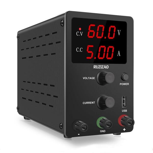 RUZIZAO 安定化電源 DC 小型 可変直流安定化電源 0~60V 0~5A 電気制御機器 3桁...