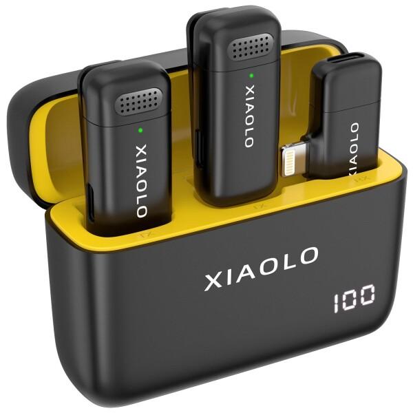 XIAOLO-ワイヤレスマイク-ピンマイク-iPhone/iPad携帯電話用スマホ外付けマイク-ノイ...