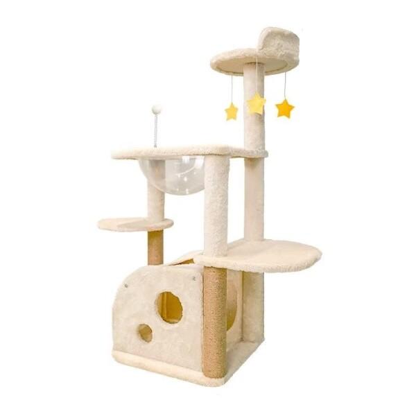 Yilucess キャットタワー 多頭飼い 猫タワー スリム 大型猫 据え置き 登りやすい 安定感 ...