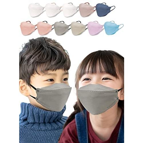 (LaViness) マスク 不織布 子供 子供用マスク 立体 立体マスク バイカラー 30枚 (グ...