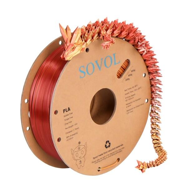 Sovol 3Dプリンター フィラメント PLA 3色シルクフィラメント マルチカラー 1.75mm...