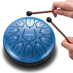 スリットドラム スチールタングドラム LEKATO 金属ドラム 11音 6インチ 打楽器 マレット 収納バッ｜supiyura