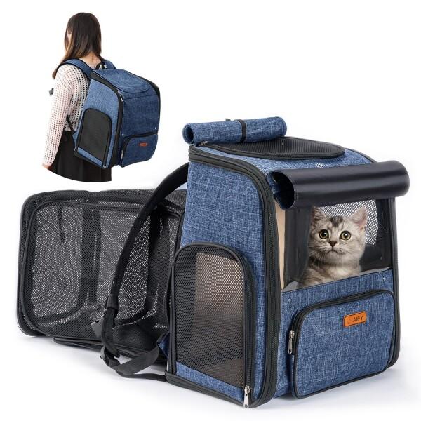 AIFY 猫 リュック ペット リュック 猫 拡張可能 大容量 折り畳み 8kgまで耐荷 猫用 小型...