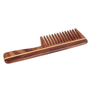 SVATV HANDCRAFTED ROSEWOOD COMB FOR DETANGLING HAIR FOR THICK, CURLY AND WAVY HAIR, NON-STATIC AND ECO-FRIENDLY WITH WIDE TOOTH FO