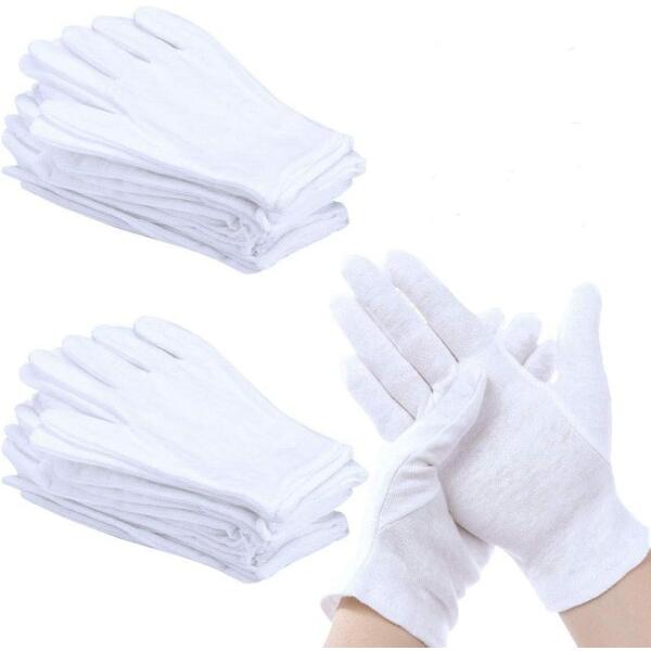 綿手袋 純綿100% 白手袋 布 手荒れ 薄手 コットン手袋 インナー 保湿 作業用 使い捨て お肌...