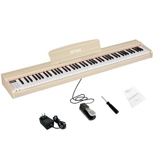 IKTMI 電子ピアノ 88鍵盤 ペダル付き 木製 電子 ピアノ 88鍵 携帯 Piano ポータブ...