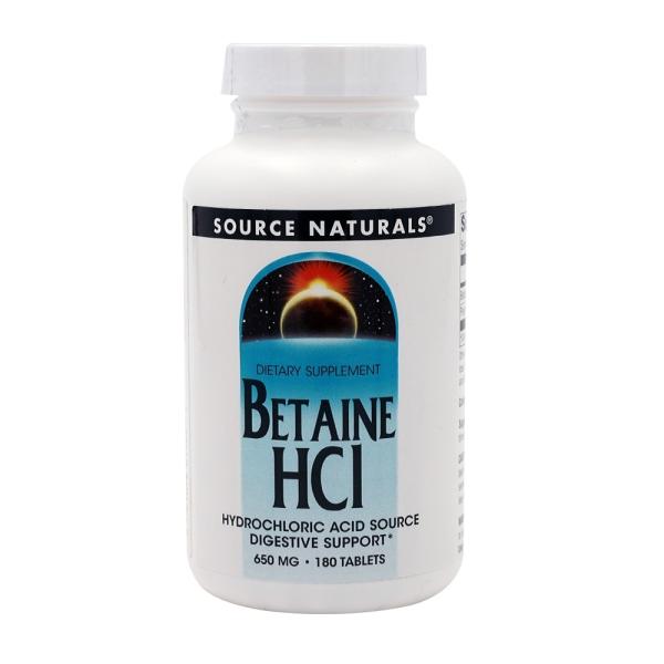 Source Naturalsベタイン HCl 650 mg、180 錠
