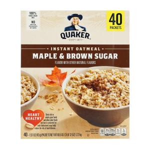 クエーカー インスタント オートミール マップル＆ブラウンシュガー 40パック【Quaker】Instant Oatmeal Maple & Brown Sugar 40 Packets｜supla